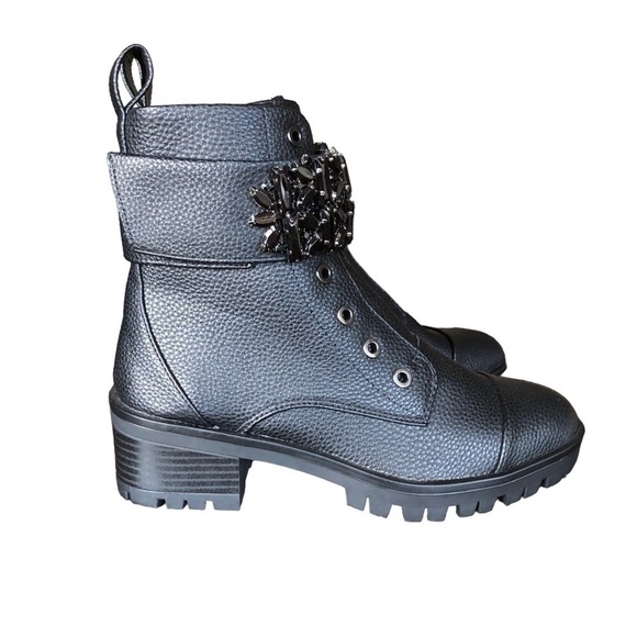 Karl Lagerfeld Payson Womens Black Beaded Ankle Boot Size 5.5 - Picture 4 of 13